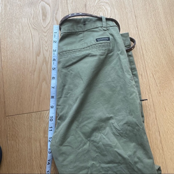 Scotch & Soda Green Regular Belted Chinos - 25 - Picture 13 of 16
